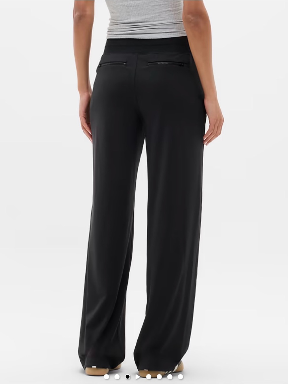 Athleta Black Wide-Leg Track Pants - Picture 3 of 6